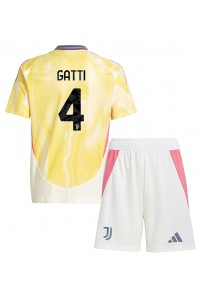 Fotbalové Dres Juventus Federico Gatti #4 Dětské Venkovní Oblečení 2024-25 Krátký Rukáv (+ trenýrky)